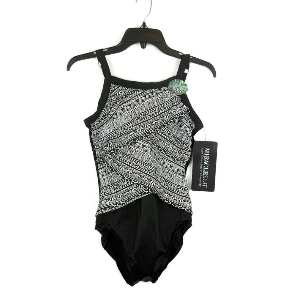 Miraclesuit Women’s Zephyr Black One Piece Swimsuit Size 10